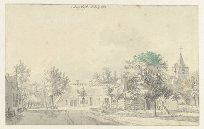 View in the Village of Odijk by Jan de Beijer