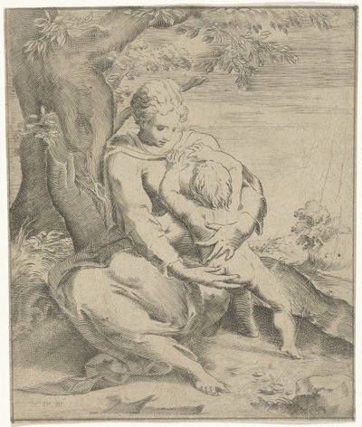 Mother and Child Under a Tree by Jan de Hoey