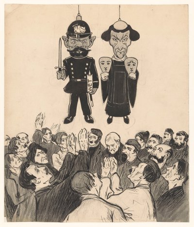 Policeman and Priest as Puppets by Jan de Waardt