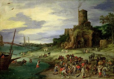 Fishermen on the Shore by Jan the Elder Brueghel