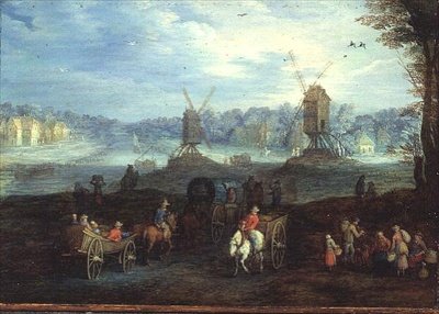 Landscape with Windmills by Jan the Elder Brueghel