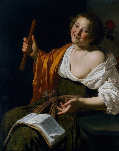 Girl with Flute. Around 1630 by Jan van Bijlert