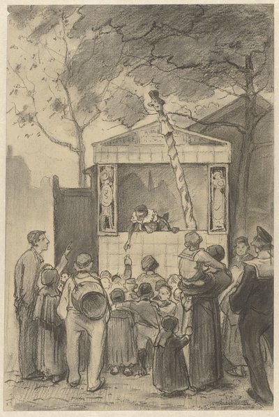 Spectators at a Puppet Show by Jan van Essen (possibly)