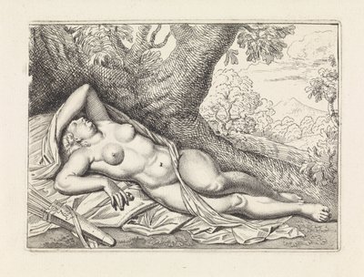 Sleeping Diana in Landscape by Jan van Neck