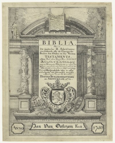 Title Page of a Bible from 1721 by Jan van Oosterom