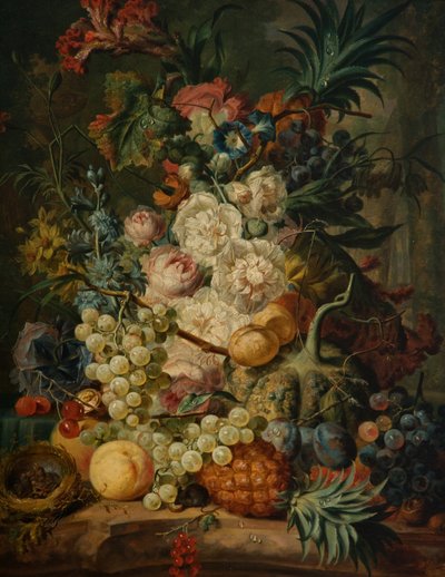 Still life with fruit and flowers by Jan van Os