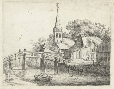 Landscape with Wooden Bridge by Jan van de Cappelle