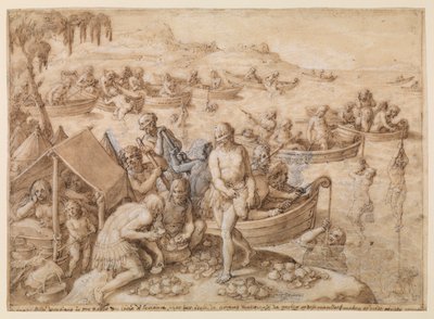 Pearl Diving, c.1596 by Jan van der Straet