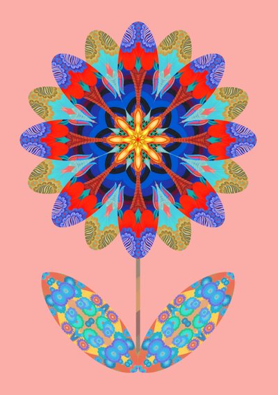 Flower Cutout on Pale Pink, 2020 by Jane Tattersfield