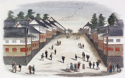 A Street in Princes Quarter, Jeddo by Japanese School