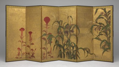 Maize and Cockscombs by Japanese School