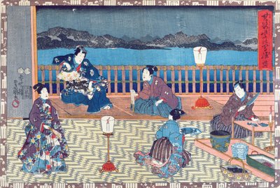 Preparing fish by Japanese School