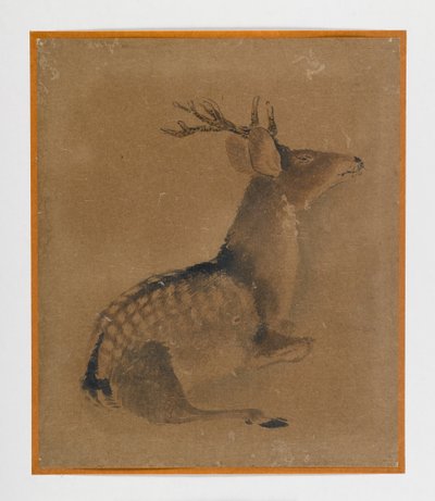 Recumbent deer by Japanese School