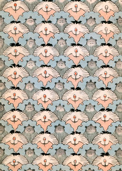 Woodblock Print of Ibis and Bats by Japanese School