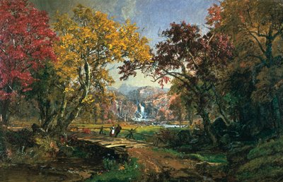 Couple on a Bridge by Jasper Francis Cropsey