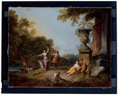 Nymphs and Satyrs in a River Landscape by Jean Baptiste Lallemand