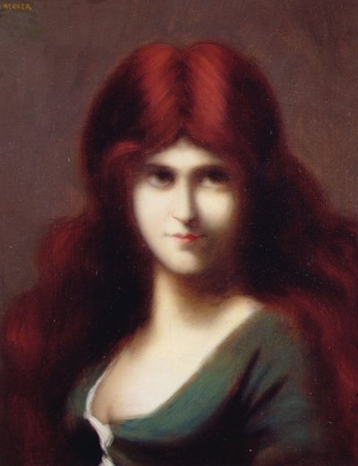A Red Haired Beauty by Jean Jacques Henner