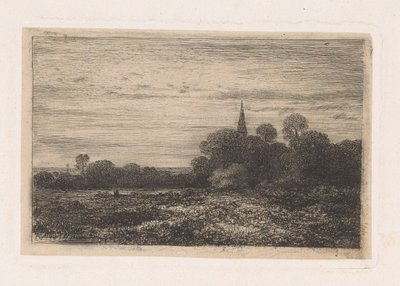 Landscape with Church Tower by Jean Alexis Achard