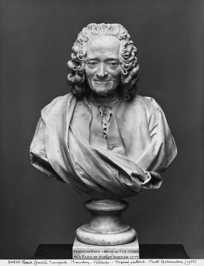 Bust of Voltaire by Jean Antoine Houdon