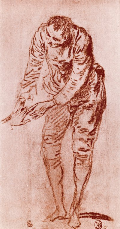 A Study in Sanguine, 1913 by Jean Antoine Watteau