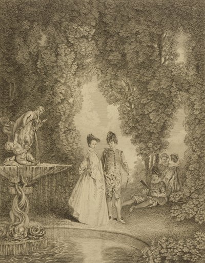 The Cascade by Jean Antoine Watteau