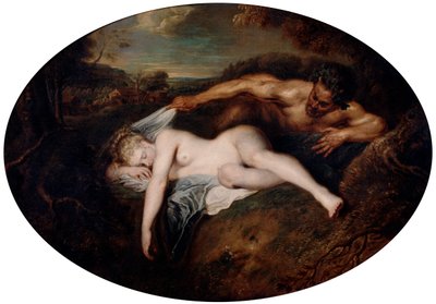 Nymph and Satyr by Jean Antoine Watteau