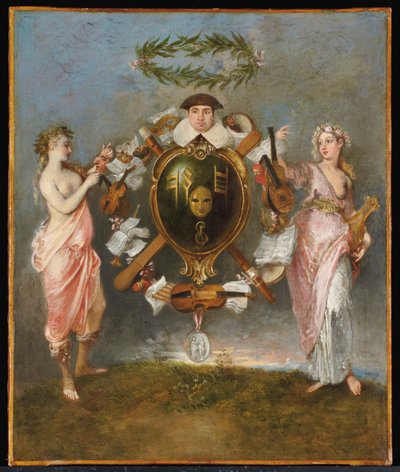 The Union of Comedy and Music by Jean Antoine Watteau