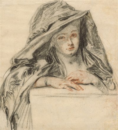 Woman in Black, c.1719 by Jean Antoine Watteau