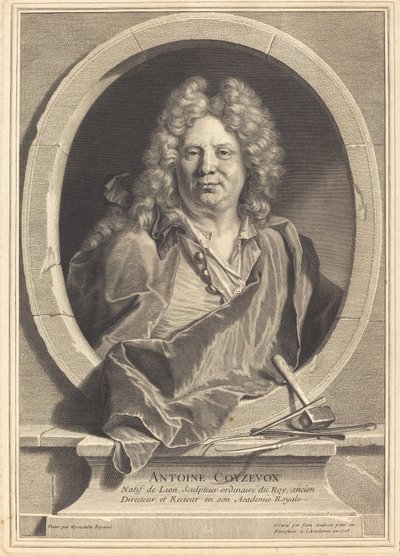 Antoine Coyzevox by Jean Audran after Hyacinthe Rigaud