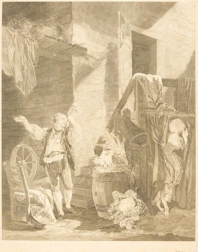 Rose and Colas by Jean Baptiste Blaise Simonet after Pierre Antoine Baudouin