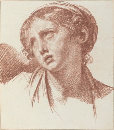 A Young Girl Looking Upward by Jean Baptiste Greuze