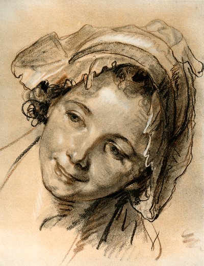 Head Study of a Girl by Jean Baptiste Greuze