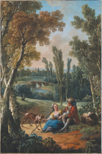 The Flute Lesson by Jean Baptiste Huet