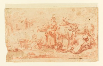 Women Doing Washing Near a Cow-Herd by Jean Baptiste Huet