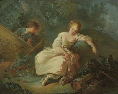 Young Couple in a Landscape by Jean Baptiste Huet