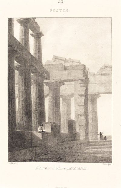 Lateral Gallery of a Temple in Paestum by Jean Baptiste Isabey