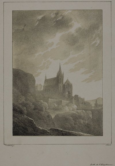 View of a Church by Jean Baptiste Isabey