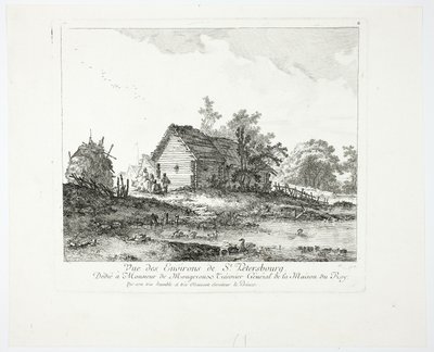 View near St. Petersburg by Jean Baptiste Le Prince