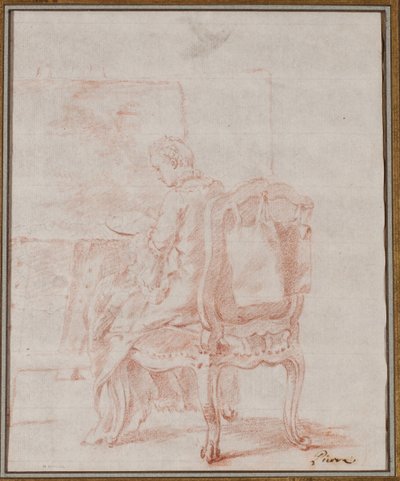 A Woman Painting a Landscape by Jean Baptiste Marie Pierre
