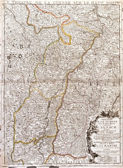 Map of Alsace (France) by Jean Baptiste Nolin