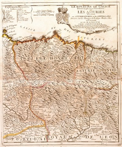 Map of Asturias (Spain) by Jean Baptiste Nolin