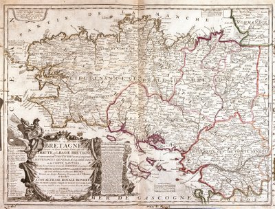 Map of Brittany by Jean Baptiste Nolin