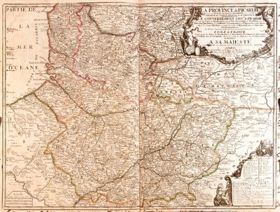 Map of Picardy (France) by Jean Baptiste Nolin