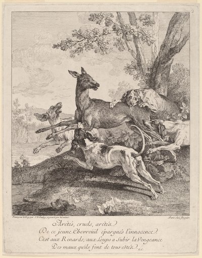 A Deer Attacked by Dogs by Jean Baptiste Oudry