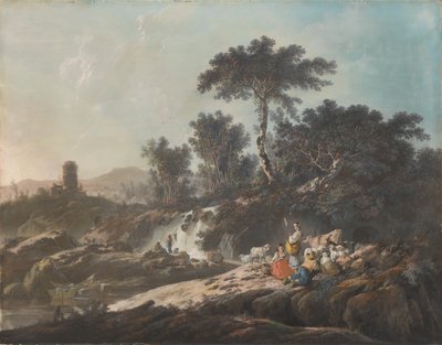 Shepherds Resting by a Stream by Jean Baptiste Pillement