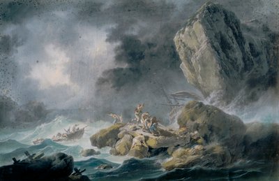 Storm and Shipwrecks by Jean Baptiste Pillement