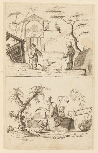 Two Chinese Scenes by Jean Baptiste Pillement