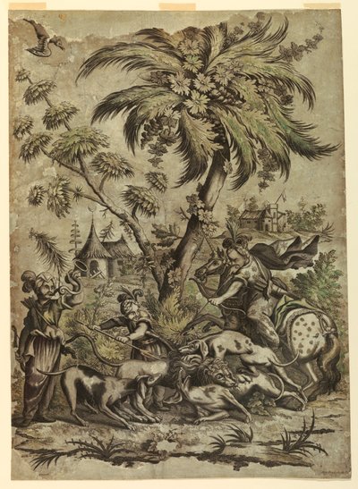 Lion Hunt by Jean Baptiste Scotin I