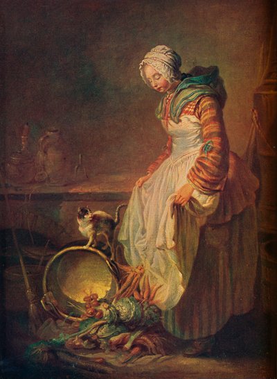 Woman with Kitten by Jean Baptiste Simeon Chardin