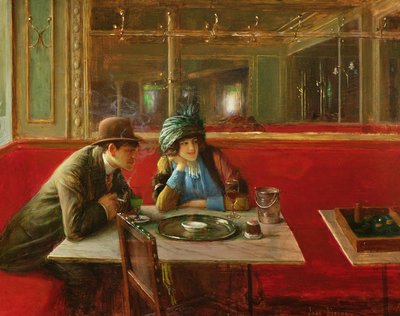 At the Café by Jean Beraud